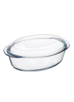 اشتري Pack Of 2 Oval Casserole 4 Liter Clear 20*33*13centimeter في الامارات