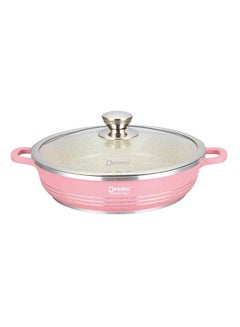 Buy Granite Shallow Cooking Pot Pink 40centimeter in UAE