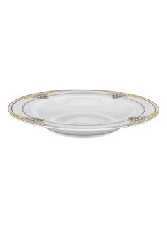 Buy Prestige Soup Plate White/Gold 9inch in UAE