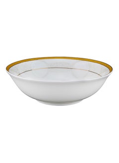 Buy Palazzo Porcelain Bowl White/Gold 9inch in UAE