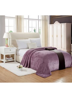 Buy Soft Faux Fur Bed Blanket Faux Fur Light Purple King in Saudi Arabia