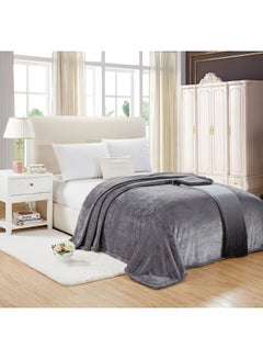 Buy Soft Faux Fur Blanket Faux Fur Grey King in UAE