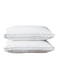 اشتري 2-Piece Rebounding Comfort Pillow Set Polyester White في السعودية