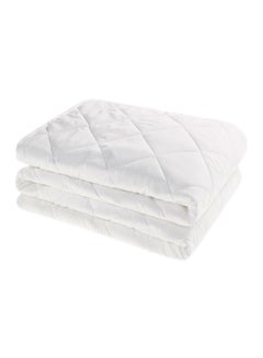 Buy Quilted Mattress Protector Polyester Blend White 150x200centimeter in UAE