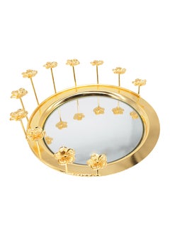 Buy Mirror Tray Gold/Silver 12centimeter in Saudi Arabia