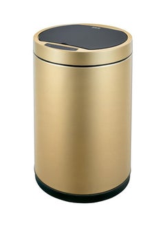 Buy High Quality Sturdy And Durable Fingerprint Resistant Automatic Sensor Dustbin With Plastic Inner Bucket Gold/Black 12Liters in UAE