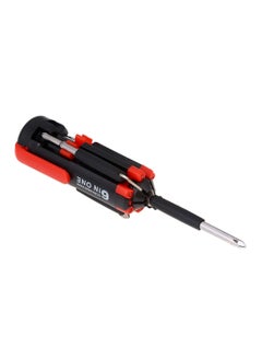 Buy 6-In-1 Multi Purpose Screwdriver With Torch Red/Black 4inch in Egypt