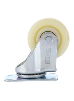 Buy Heavy Duty Double Ball Bearing Swivel Caster Wheel Silver/White 100mm in Saudi Arabia