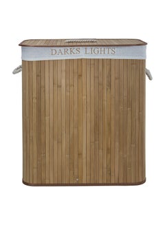 Buy Rectangular Foldable Bamboo Laundry Basket Brown in Saudi Arabia