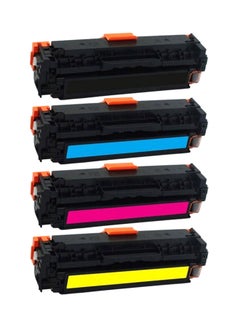 Buy 4-Piece Replacement LaserJet Toner Cartridge For Printer Black in UAE
