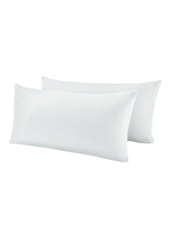 اشتري Pack Of 2 Jersey Pillow Cover Cotton White 80 x 40centimeter في الامارات