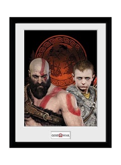 اشتري ملصق بإطار لصورة من لعبة "God Of War " برتقالي/بيج/رمادي 30x40سم في الامارات