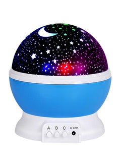 Buy LED Star Moon Night Projector Lamp Blue/White/Black 13x15x15cm in Saudi Arabia