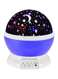 Buy Star And Moon Rotating Projector Night Lamp blue 13x13x14.5cm in Saudi Arabia