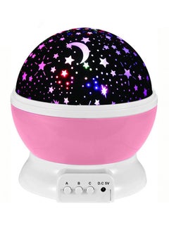 Buy Star And Moon Rotating Projector Night Lamp Black/White/Pink 13x13x14.5cm in Egypt