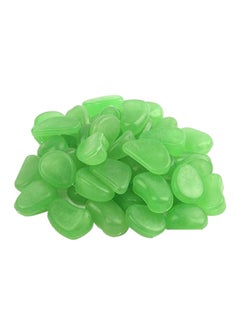 Buy 100-Piece Glow In The Dark Decorative Pebbles Green in UAE