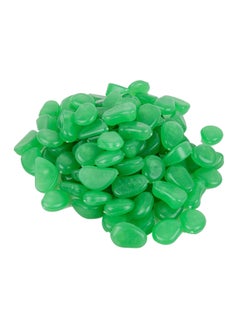 Buy 100-Piece Glow In The Dark Decorative Pebbles Green 3cm in UAE