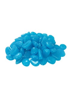 Buy 50-Piece Glow In The Dark Decorative Pebbles Blue in UAE