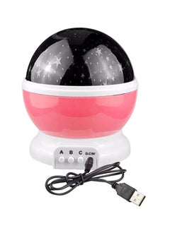 Buy Star And Moon Rotating Projector Night Lamp Black/Pink/White 13x13x14.5centimeter in Egypt