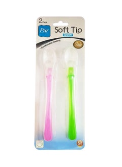Buy 2-Piece Plastic Soft Tip Spoon Set in UAE