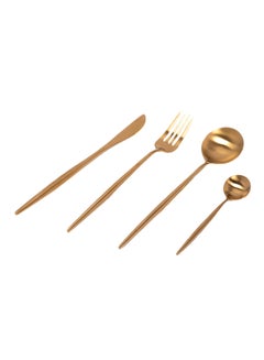 Buy 16-Piece Cutlery Set Gold in Saudi Arabia