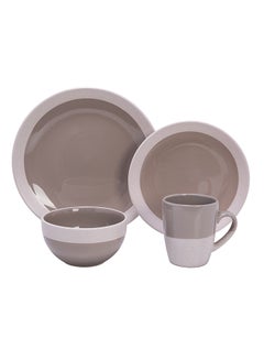 اشتري 16-Piece Dinnerware Set Brown/Beige في السعودية