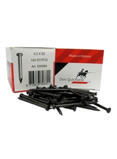 Buy 100-Piece Steel Nail Set Black 50x3mm in UAE