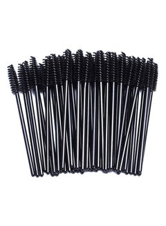 Buy 100-Piece Disposable Eyelash Mascara Applicator Wand Brush Black in UAE