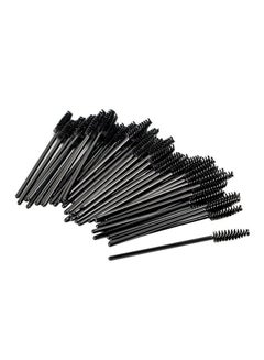 Buy 50-Piece Disposable Eyelash Mascara Wands Brushes black in UAE