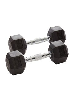 Buy 2-Piece Hex Rubber Dumbbell 2x4 kg 4kg in Saudi Arabia