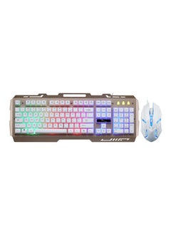 Buy LED Backlit Wired Gaming Keyboard With Mouse Multicolour in UAE