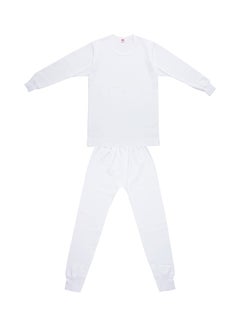 Buy 2-Piece Full Body Thermal Set White in UAE