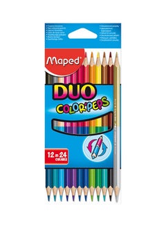 اشتري طقم أقلام تلوين رصاصية برأسين مكون من 12 قطعة متعدد الألوان في الامارات