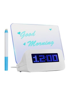 Buy LED Digital Alarm Clock With Message Board White in Saudi Arabia