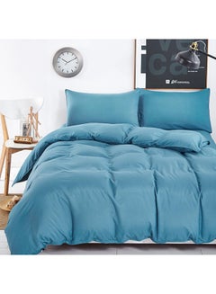 Buy 4-Piece Bedding Set Cotton Blue Queen in UAE