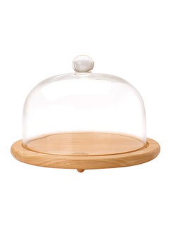 Buy Cheese Dome With Base Beige/Clear in UAE