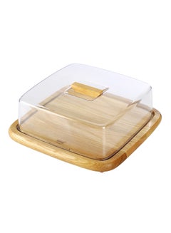 Buy Cheese Dome With Base Beige/Clear 29.5x29.5x10.5cm in UAE