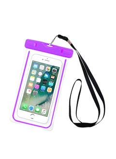 Buy Universal Luminous Fluorescence PVC Waterprooof Smart Phone Bag For All Phones Purple in UAE
