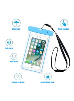 اشتري حافظة شاملة لامعة ومتألقة للهواتف الذكية مصنوعة من بلاستيك PVC المقاوم للماء مناسبة لجميع الهواتف أزرق في الامارات