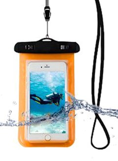 اشتري حافظة جافة شاملة مقاومة للماء لجميع الهواتف الذكية برتقالي في الامارات
