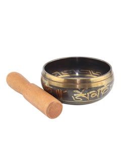 Buy Tibetan Bell Singing Bowl Gold/Black/Brown in UAE