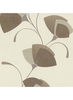 Buy Flowers Design Spotlight Wallpaper Brown in UAE