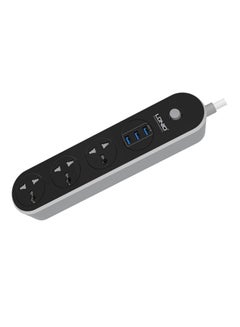 Buy 3-Power Outlet Power Strip With 3-Port USB Black in Saudi Arabia