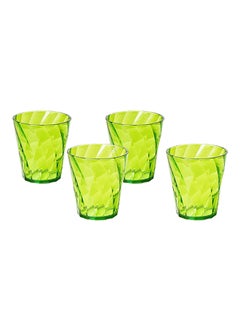 Buy 4-Piece Glass Set Green 0.3Liters in Egypt