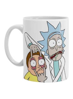 Buy Rick And Morty Look Mug White/Blue/Yellow 236ml in UAE