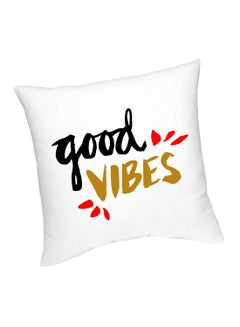 اشتري وسادة مطبوع عليها عبارة Good Vibes أبيض/أسود/ذهبي 45 سنتيمتر في الامارات