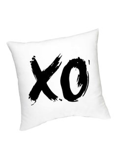 Buy XO Logo Printed Cushion White/Black 45cm in UAE