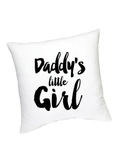 Buy Daddy's Little Girl Printed Cushion White/Black 45cm in UAE