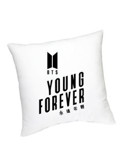 Buy Young Forever Printed Cushion White/Black 45cm in UAE