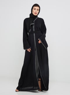 Buy Embroidered Detail Abaya Black in UAE